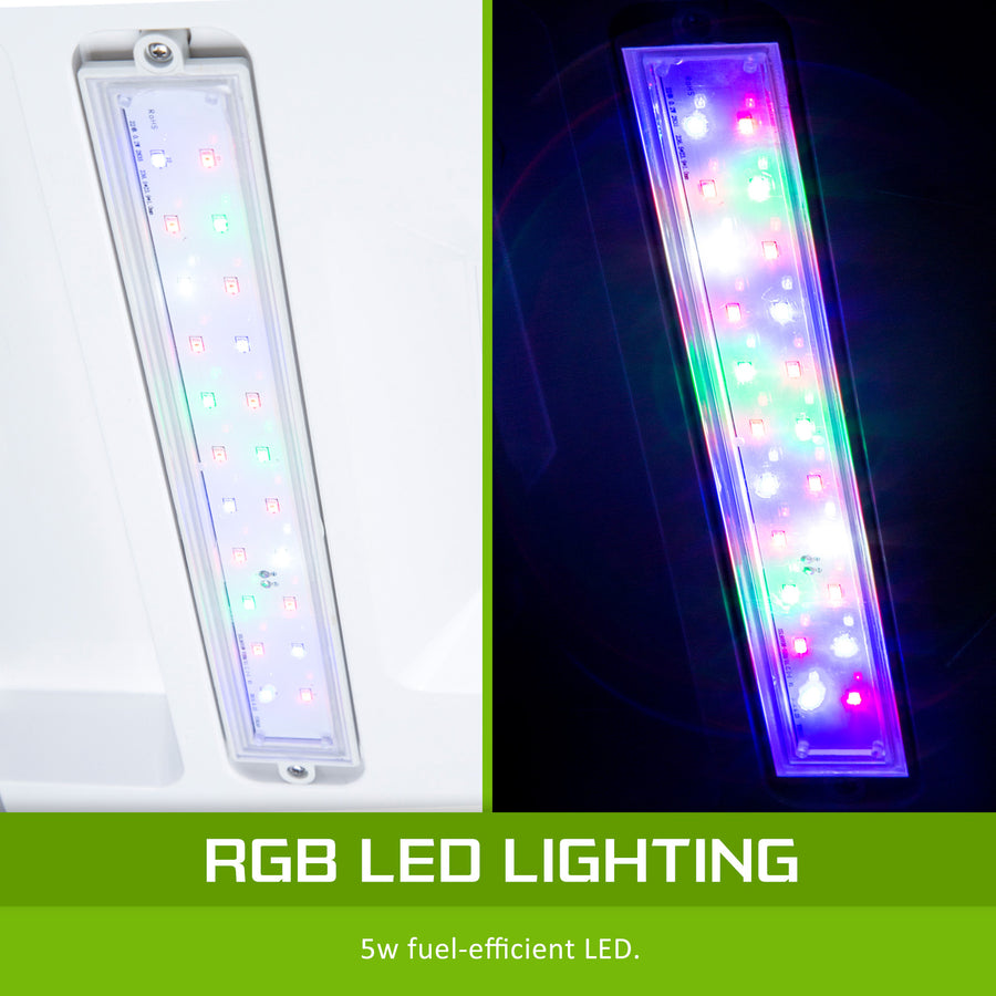 Aquarium Curved Glass RGB LED Fish Tank Set Filter Pump 30L, image 9