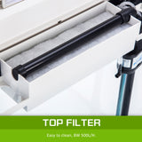 Aquarium Curved Glass RGB LED Fish Tank Set Filter Pump 52L - Close-Up Angle