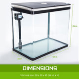 Aquarium Curved Glass RGB LED Fish Tank Set Filter Pump 52L - Extra Image