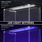11W Set 2 Aquarium Blue White LED Light for Tank 50-70cm - Side View
