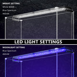 18W Set 2 Aquarium Blue White LED Light for Tank 75-95cm - Side View