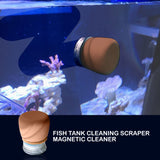 Fish Tank Corner Moss Magnet Scraper Glass Algae Cleaner Magnetic Scrubber BROWN - Front View