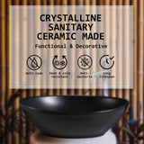 Muriel 41 x 34 x 14.5cm Black Ceramic Bathroom Basin Vanity Sink Oval Above Counter Top Mount Bowl - Close-Up Angle