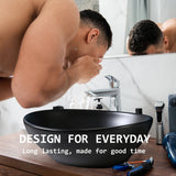 Muriel 41 x 34 x 14.5cm Black Ceramic Bathroom Basin Vanity Sink Oval Above Counter Top Mount Bowl - Low Angle