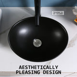 Muriel 41 x 34 x 14.5cm Black Ceramic Bathroom Basin Vanity Sink Oval Above Counter Top Mount Bowl - Extra Image