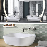 Muriel 46 x 32.5 x 12.5cm White Ceramic Bathroom Basin Vanity Sink Above Counter Top Mount Bowl - Side View