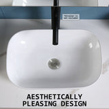 Muriel 46 x 32.5 x 12.5cm White Ceramic Bathroom Basin Vanity Sink Above Counter Top Mount Bowl - Extra Image