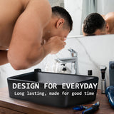 Muriel 48 x 37.5 x 13cm Black Ceramic Bathroom Basin Vanity Sink Above Counter Top Mount Bowl - Low Angle