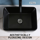 Muriel 48 x 37.5 x 13cm Black Ceramic Bathroom Basin Vanity Sink Above Counter Top Mount Bowl - Extra Image