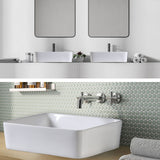 Muriel 48 x 37.5 x 13cm White Ceramic Bathroom Basin Vanity Sink Above Counter Top Mount Bowl - Side View