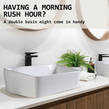 Muriel 48 x 37.5 x 13cm White Ceramic Bathroom Basin Vanity Sink Above Counter Top Mount Bowl - Extra Image
