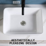 Muriel 48 x 37.5 x 13cm White Ceramic Bathroom Basin Vanity Sink Above Counter Top Mount Bowl - Extra Image