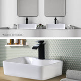 Muriel 48 x 37.5 x 13cm White Ceramic Bathroom Basin Vanity Sink Above Counter Top Mount Bowl - Side View