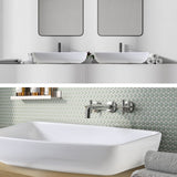 Muriel 60 x 38x 12cm White Ceramic Bathroom Basin Vanity Sink Above Counter Top Mount Bowl - Side View