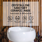 Muriel 40 x 40 x 15.5cm White Ceramic Bathroom Basin Vanity Sink Round Above Counter Top Mount Bowl - Close-Up Angle