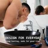 Muriel 42 x 42 x 13.5cm Black Ceramic Bathroom Basin Vanity Sink Round Above Counter Top Mount Bowl - Low Angle