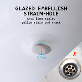 Muriel 42 x 42 x 13.5cm White Ceramic Bathroom Basin Vanity Sink Round Above Counter Top Mount Bowl - Rear View