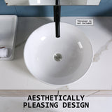 Muriel 42 x 42 x 13.5cm White Ceramic Bathroom Basin Vanity Sink Round Above Counter Top Mount Bowl - Extra Image