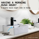 Muriel 42 x 42 x 15cm White Ceramic Bathroom Basin Vanity Sink Square Above Counter Top Mount Bowl - Extra Image