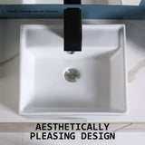 Muriel 42 x 42 x 15cm White Ceramic Bathroom Basin Vanity Sink Square Above Counter Top Mount Bowl - Extra Image