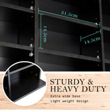 Adjustable Shelves CD DVD Bluray Media Book Storage Cupboard BLACK - Rear View