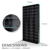 Adjustable Shelves CD DVD Bluray Media Book Storage Cupboard BLACK - Extra Image