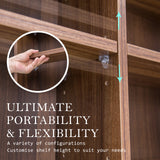 Adjustable Shelves CD DVD Bluray Media Book Storage Cupboard ESPRESSO - 45-Degree Angle