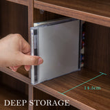 Adjustable Shelves CD DVD Bluray Media Book Storage Cupboard ESPRESSO - Low Angle