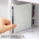 Adjustable Shelves CD DVD Bluray Media Book Storage Cupboard WHITE - Low Angle