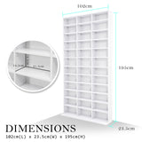 Adjustable Shelves CD DVD Bluray Media Book Storage Cupboard WHITE - Extra Image