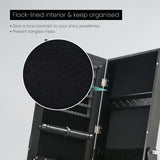 Mirror Jewellery Cabinet Organiser 2 Drawers LOWE 146cm BLACK