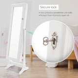 Mirror Jewellery Cabinet Organiser 2 Drawers LOWE 146cm WHITE - Rear View