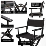 Director Movie Folding Tall Chair 76cm DARK HUMOR - Low Angle