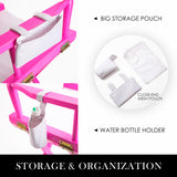 2X Director Movie Folding Tall Chair 76cm PINK HUMOR - Top-Down View