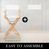 2X Director Movie Folding Tall Chair 76cm Beech WOOD HUMOR - Extra Image