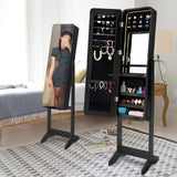 Mirror Jewellery Cabinet Organiser LED 146cm BLACK - Extra Image