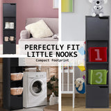 La Bella 119cm Black Bathroom Storage Cabinet Tall Slim - Top-Down View