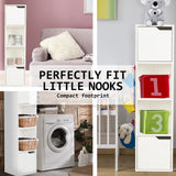 La Bella 119cm White Bathroom Storage Cabinet Tall Slim - Top-Down View