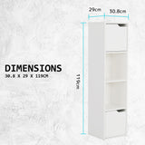 La Bella 119cm White Bathroom Storage Cabinet Tall Slim - Extra Image