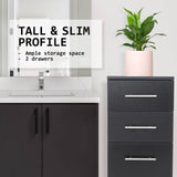 La Bella 88cm Black Bathroom Storage Cabinet Drawer Tall Slim - Side View