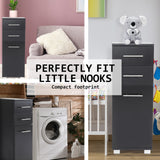 La Bella 88cm Black Bathroom Storage Cabinet Drawer Tall Slim - Top-Down View