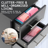 La Bella 88cm Black Bathroom Storage Cabinet Drawer Tall Slim - Close-Up Angle