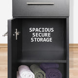 La Bella 88cm Black Bathroom Storage Cabinet Drawer Tall Slim - Extra Image