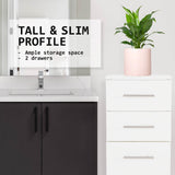 La Bella 88cm White Bathroom Storage Cabinet Drawer Tall Slim - Side View