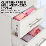 La Bella 88cm White Bathroom Storage Cabinet Drawer Tall Slim - Close-Up Angle