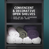 La Bella 185cm Black Bathroom Storage Cabinet Tall Slim - Extra Image