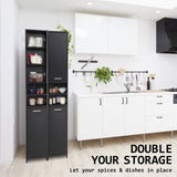 La Bella 185cm Black Bathroom Storage Cabinet Tall Slim - Extra Image
