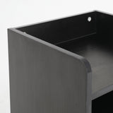 Bedside Table Side Storage Cabinet Nightstand 1 Drawer 2 Shelf LARK BLACK - 45-Degree Angle