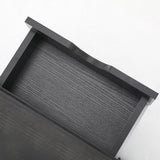 Bedside Table Side Storage Cabinet Nightstand 1 Drawer 2 Shelf LARK BLACK - Close-Up Angle