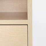 Bedside Table Side Storage Cabinet Nightstand Bedroom 1 Drawer 2 Shelf LARK OAK - Front View